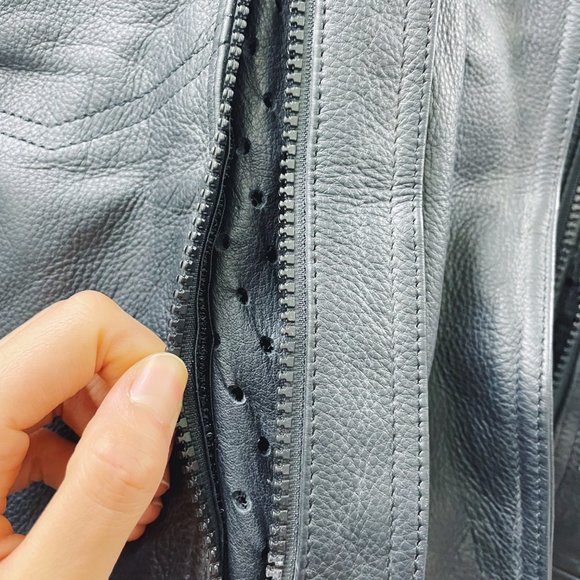 Harley Davidson Nevada Black Leather Moto Jacket (XL) Men's or Unisex - Picture 8 of 9